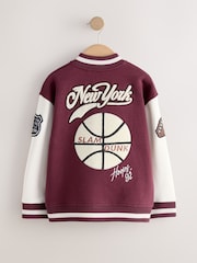 Berry Red Graphic Print Bomber Jacket (3-16yrs) - Image 7 of 11