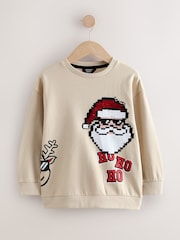 Beige Christmas Crew Sweatshirt (3-16yrs) - Image 1 of 5