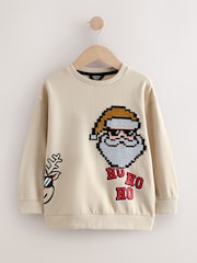 Beige Christmas Crew Sweatshirt (3-16yrs) - Image 2 of 5