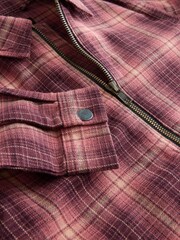 Rust Brown Long Sleeve Check Zip Thru Shirt (3-16yrs) - Image 10 of 11