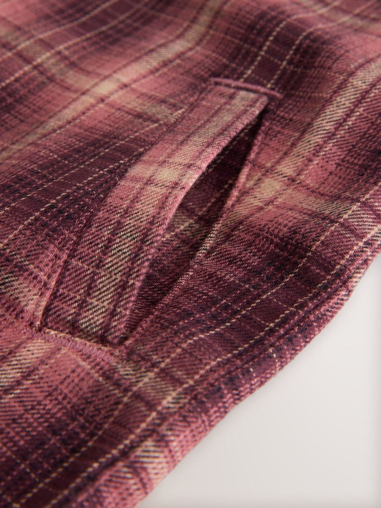 Rust Brown Long Sleeve Check Zip Thru Shirt (3-16yrs) - Image 11 of 11