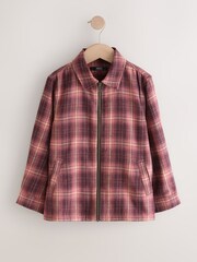 Rust Brown Long Sleeve Check Zip Thru Shirt (3-16yrs) - Image 6 of 11