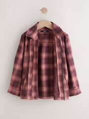 Rust Brown Long Sleeve Check Zip Thru Shirt (3-16yrs) - Image 7 of 11
