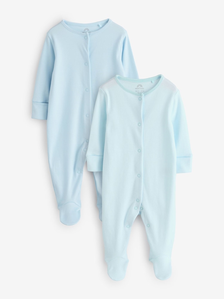 Blue Of Stripe Sleepsuits 2 Pack - Image 1 of 3