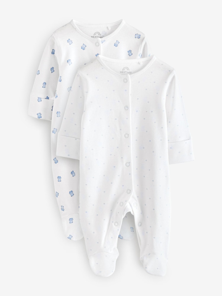 White Star And Bear Sleepsuits 2 Pack - Image 1 of 3