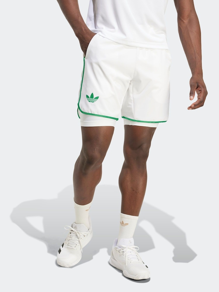 adidas White Tennis Climacool Shorts Set - Image 1 of 6