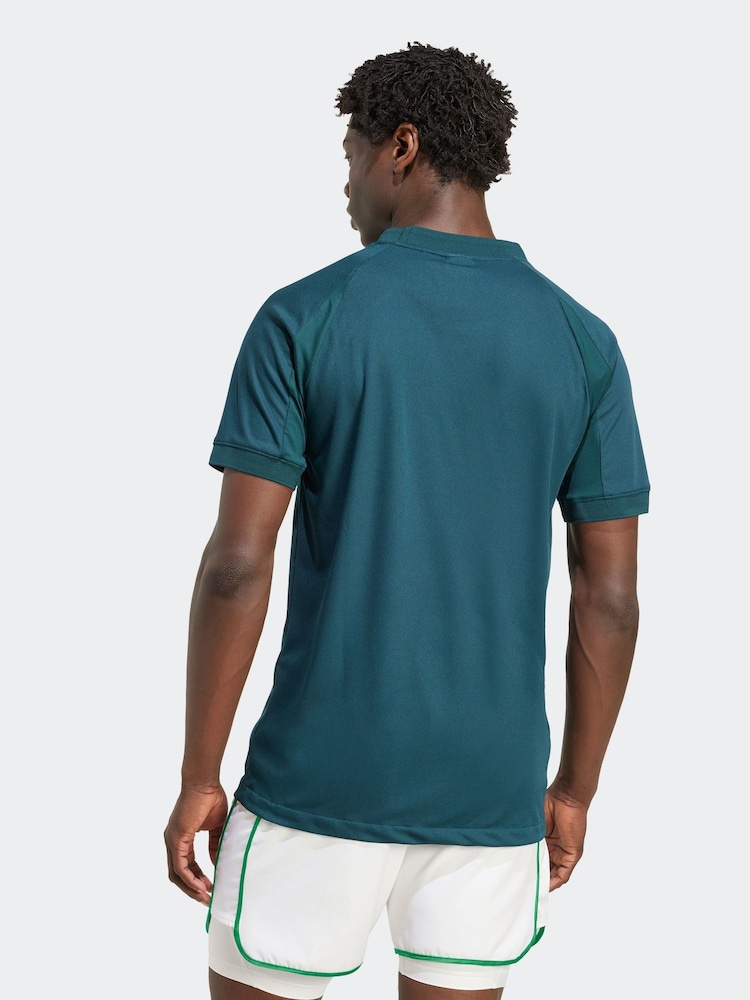 adidas Dark Green Tennis Pro Climacool Free Lift T-Shirt - Image 2 of 6