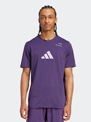 adidas Plum Purple Tennis Category Graphic Print T-Shirt - Image 1 of 6
