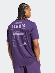 adidas Plum Purple Tennis Category Graphic Print T-Shirt - Image 2 of 6