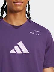 adidas Plum Purple Tennis Category Graphic Print T-Shirt - Image 4 of 6