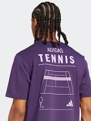 adidas Plum Purple Tennis Category Graphic Print T-Shirt - Image 5 of 6