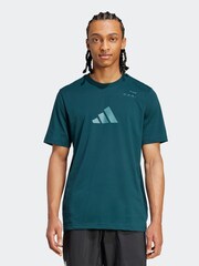 adidas Dark Green Tennis Category Graphic Print T-Shirt - Image 1 of 6