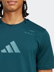 adidas Dark Green Tennis Category Graphic Print T-Shirt - Image 4 of 6