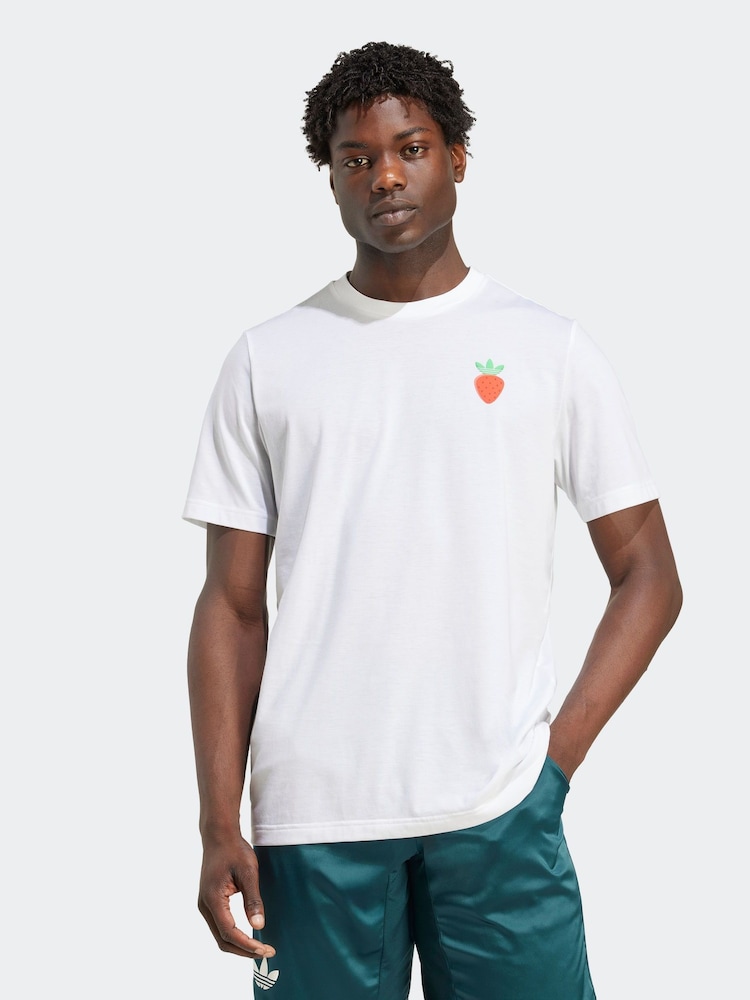 adidas White Tennis Graphic Print T-Shirt - Image 1 of 6