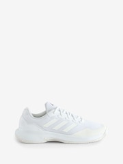 adidas White/Silver Gamecourt Tennis Trainers - Image 11 of 11