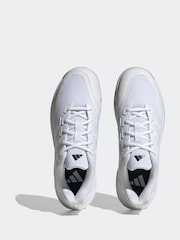 adidas White/Silver Gamecourt Tennis Trainers - Image 5 of 10
