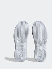 adidas White/Silver Gamecourt Tennis Trainers - Image 6 of 10