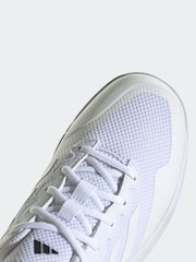 adidas White/Silver Gamecourt Tennis Trainers - Image 8 of 10