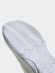 adidas White/Silver Gamecourt Tennis Trainers - Image 9 of 10