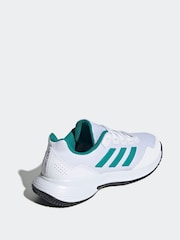 adidas White/Blue Gamecourt Tennis Trainers - Image 6 of 11