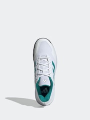 adidas White/Blue Gamecourt Tennis Trainers - Image 8 of 11