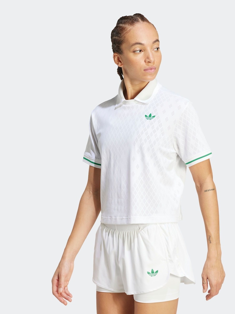 adidas White Tennis Pro Climacool Polo Shirt - Image 1 of 6
