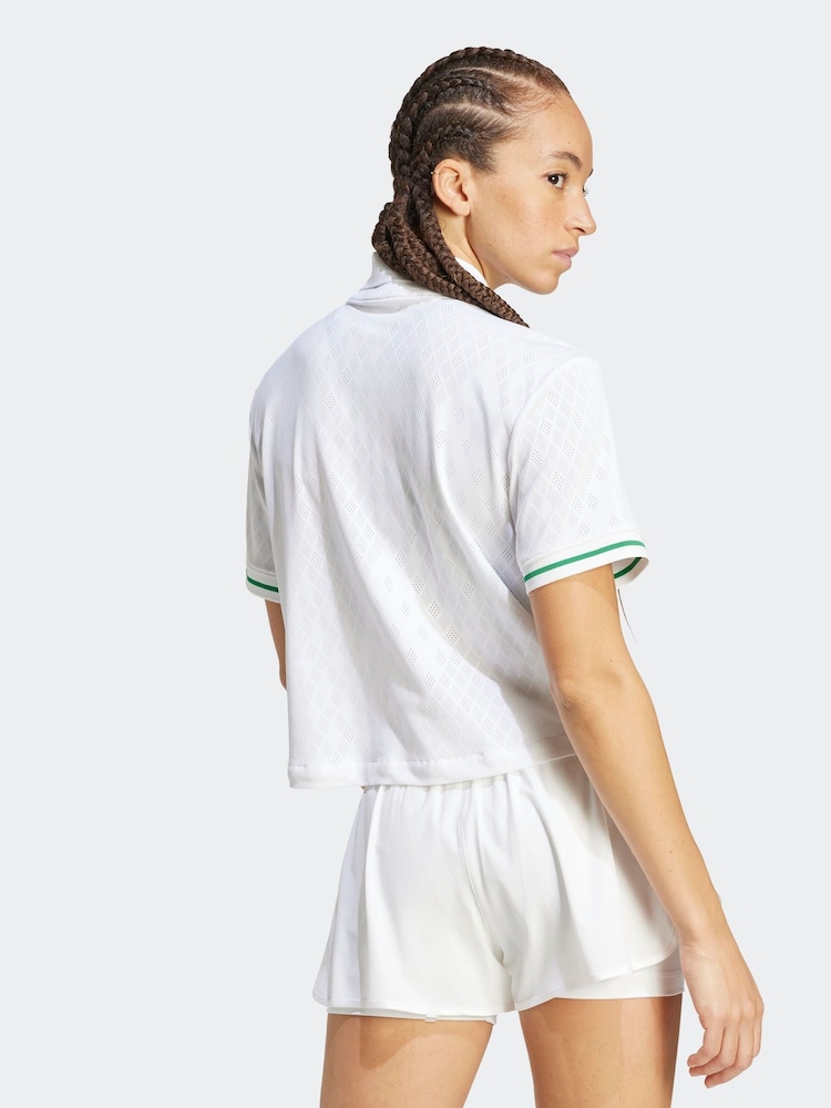 adidas White Tennis Pro Climacool Polo Shirt - Image 2 of 6