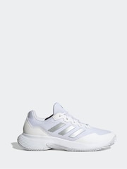 adidas White/Silver Gamecourt 2.0 Tennis Shoes - Image 1 of 18