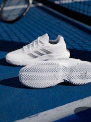 adidas White/Silver Gamecourt 2.0 Tennis Shoes - Image 4 of 18