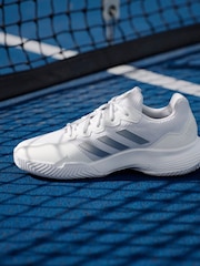adidas White/Silver Gamecourt 2.0 Tennis Shoes - Image 7 of 18