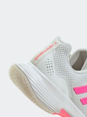 adidas White/Pink Gamecourt 2.0 Tennis Shoes - Image 11 of 22