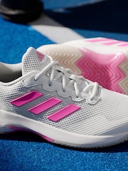 adidas White/Pink Gamecourt 2.0 Tennis Shoes - Image 15 of 22