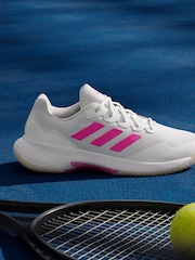 adidas White/Pink Gamecourt 2.0 Tennis Shoes - Image 16 of 22