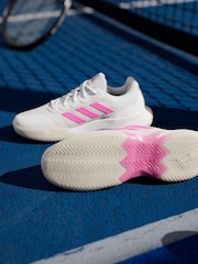 adidas White/Pink Gamecourt 2.0 Tennis Shoes - Image 17 of 22