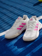 adidas White/Pink Gamecourt 2.0 Tennis Shoes - Image 18 of 22