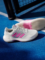 adidas White/Pink Gamecourt 2.0 Tennis Shoes - Image 21 of 22