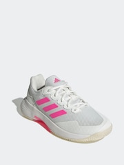 adidas White/Pink Gamecourt 2.0 Tennis Shoes - Image 3 of 22
