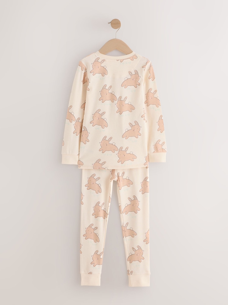 Ecru 100% Cotton Bunny Snuggle Pyjamas (9mths-9yrs) - Image 2 of 6