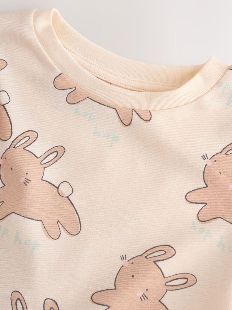 Ecru 100% Cotton Bunny Snuggle Pyjamas (9mths-9yrs) - Image 4 of 6