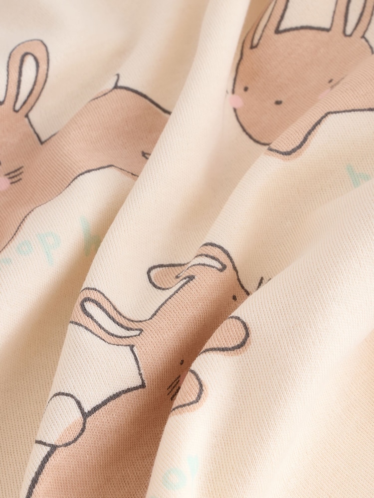 Ecru 100% Cotton Bunny Snuggle Pyjamas (9mths-9yrs) - Image 6 of 6