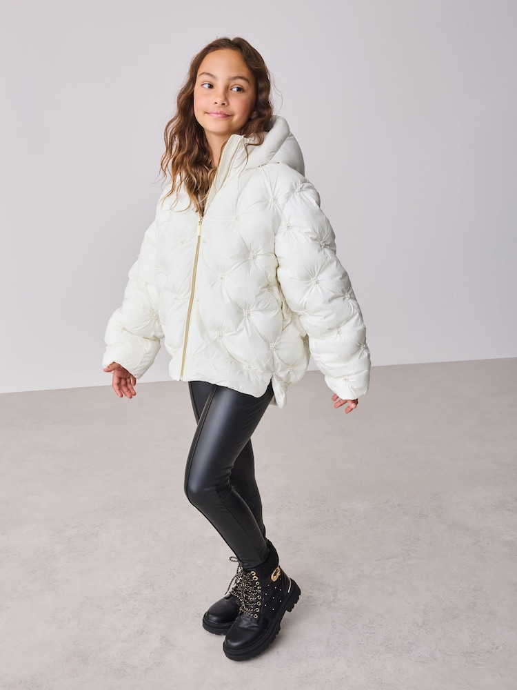Baker by Ted Baker Cream Padded Pearl Coat - Image 1 of 17 Baker by Ted Baker Cream Padded Pearl Coat - Image 1 of 17