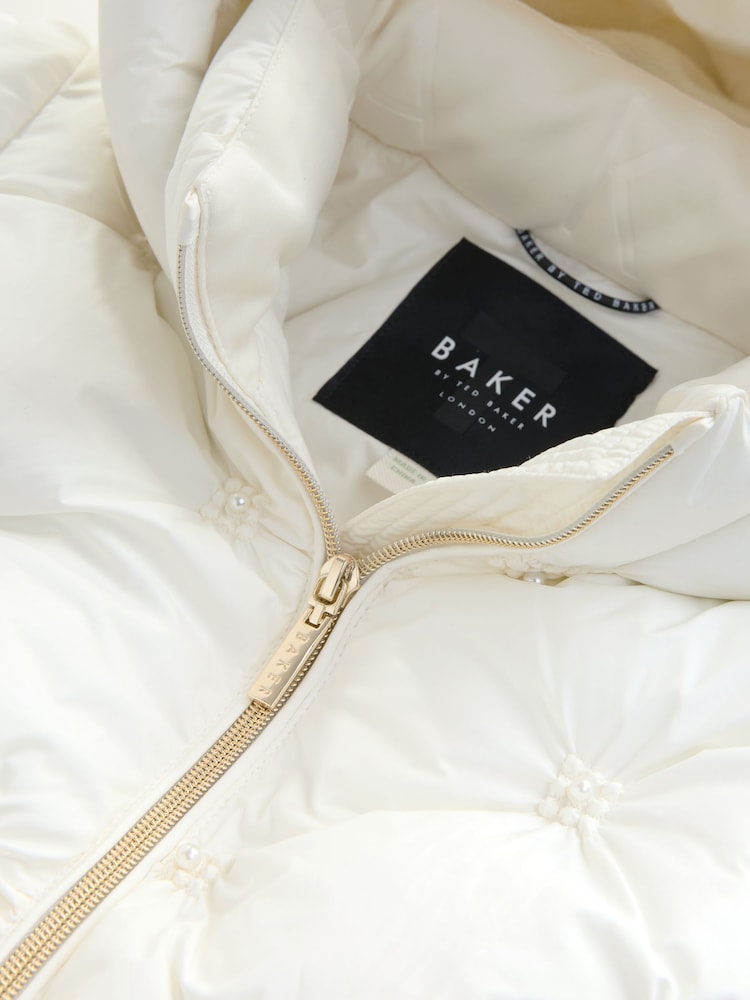 Baker by Ted Baker Cream Padded Pearl Coat - Image 17 of 17 Baker by Ted Baker Cream Padded Pearl Coat - Image 17 of 17