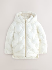 Baker by Ted Baker Cream Padded Pearl Coat - Image 3 of 11