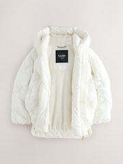 Baker by Ted Baker Cream Padded Pearl Coat - Image 4 of 11