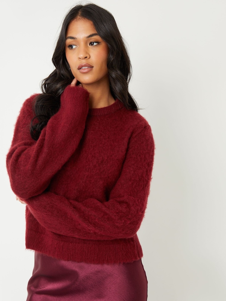 Rot - Threadbare gebürsteter Strickpullover - Bild 1 von 5 Rot - Threadbare gebürsteter Strickpullover - Bild 1 von 5
