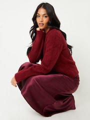 Threadbare Red Brushed Knitted Jumper - Image 4 of 5