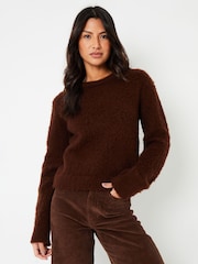 Threadbare Chocolate Brown Brushed Knitted Jumper - Image 3 of 5