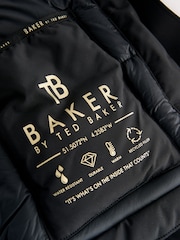 Baker by Ted Baker Skirted Parka Black Coat - Image 8 of 8