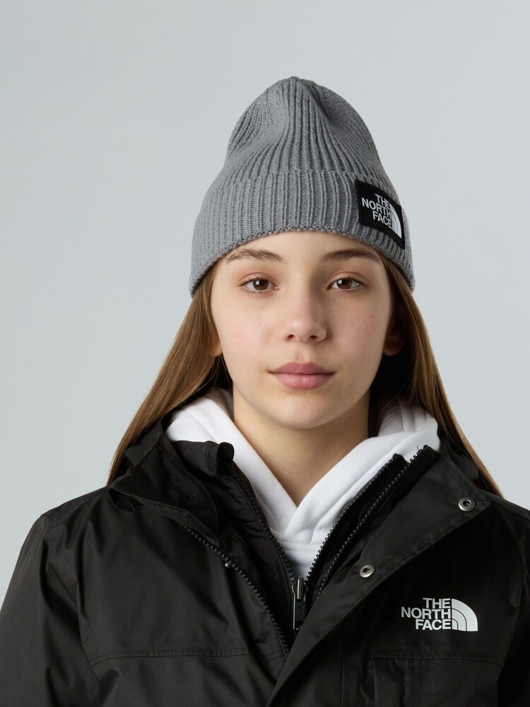 The North Face Grey Kids Logo Cuffed Beanie Hat - Image 1 of 1