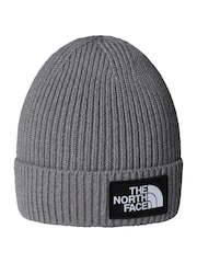 The North Face Grey Logo Cuffed Beanie Hat - Image 2 of 2